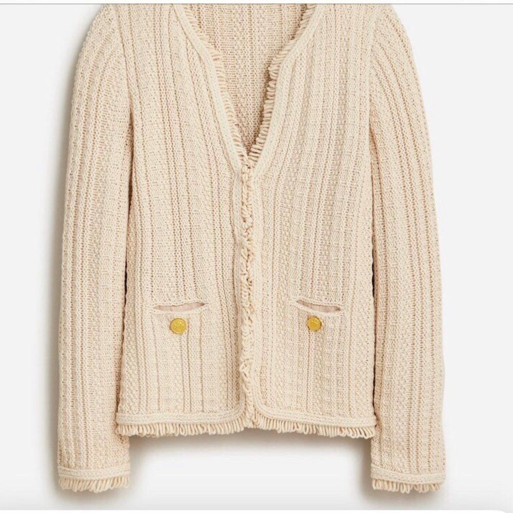 J-Crew Textured Cable-Knit Lady Jacket